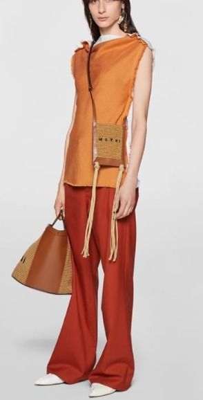 MARNI ラフィア レザー FRINGEミニバッグフリンジ付送料+通関込 MARNI ラフィア レザー FRINGEミニバッグフリンジ付送料+通関込