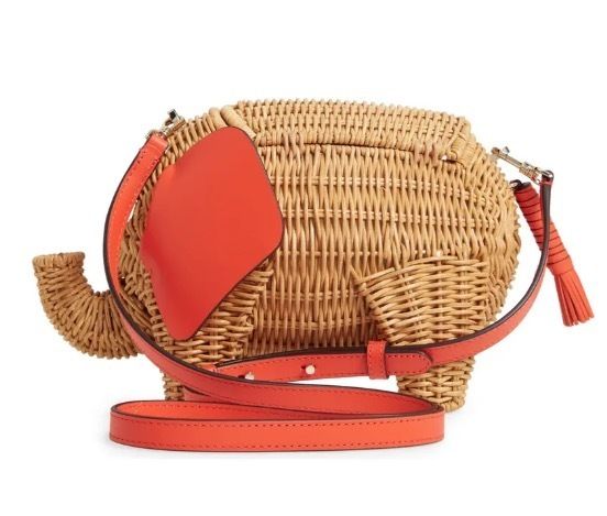 セールkate spade Wickerかご素材エレファント象型かごバッグ (kate