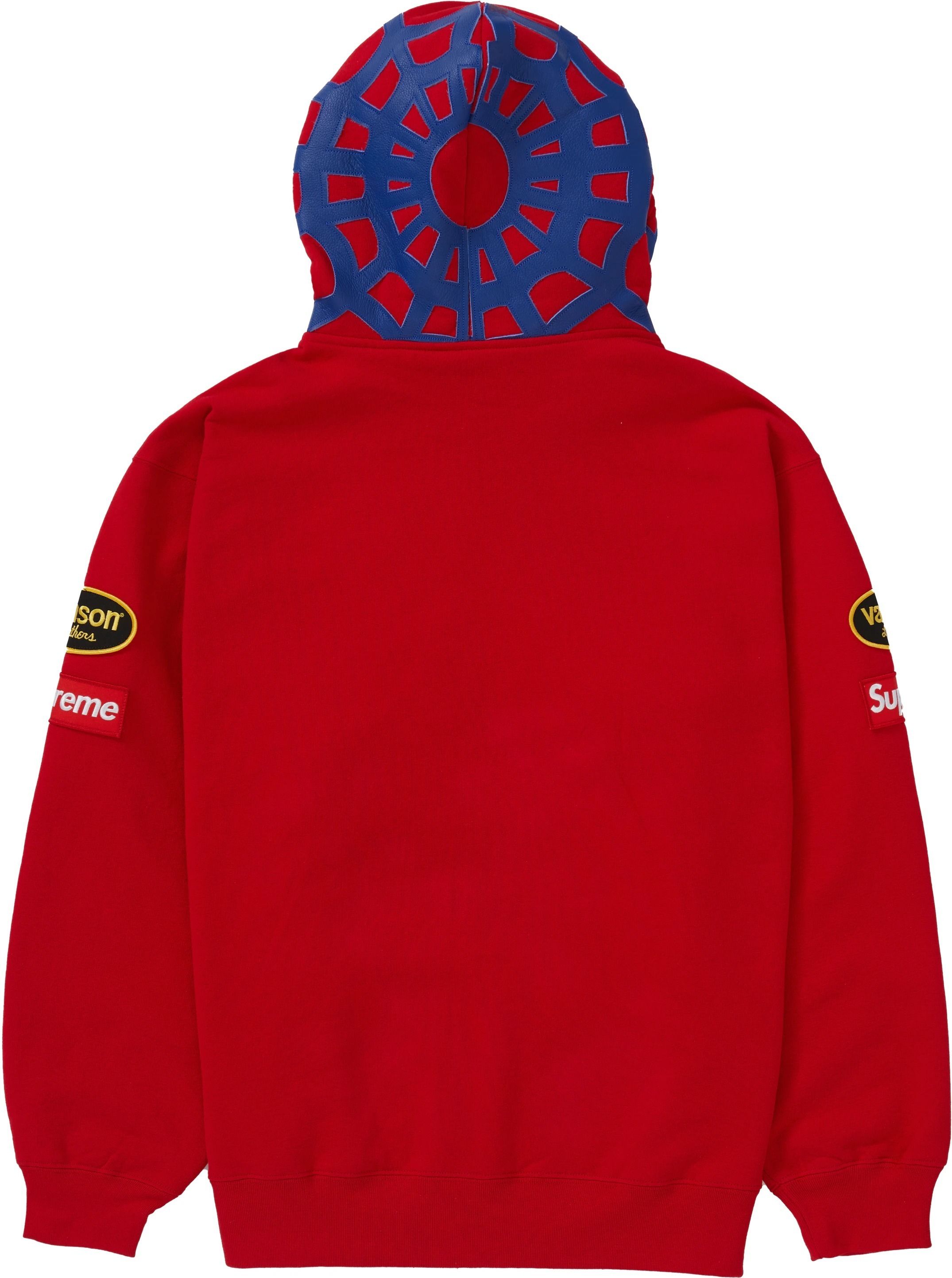 Supreme Vanson Leathers Spider Web Zip Up Hooded Sweatshirt