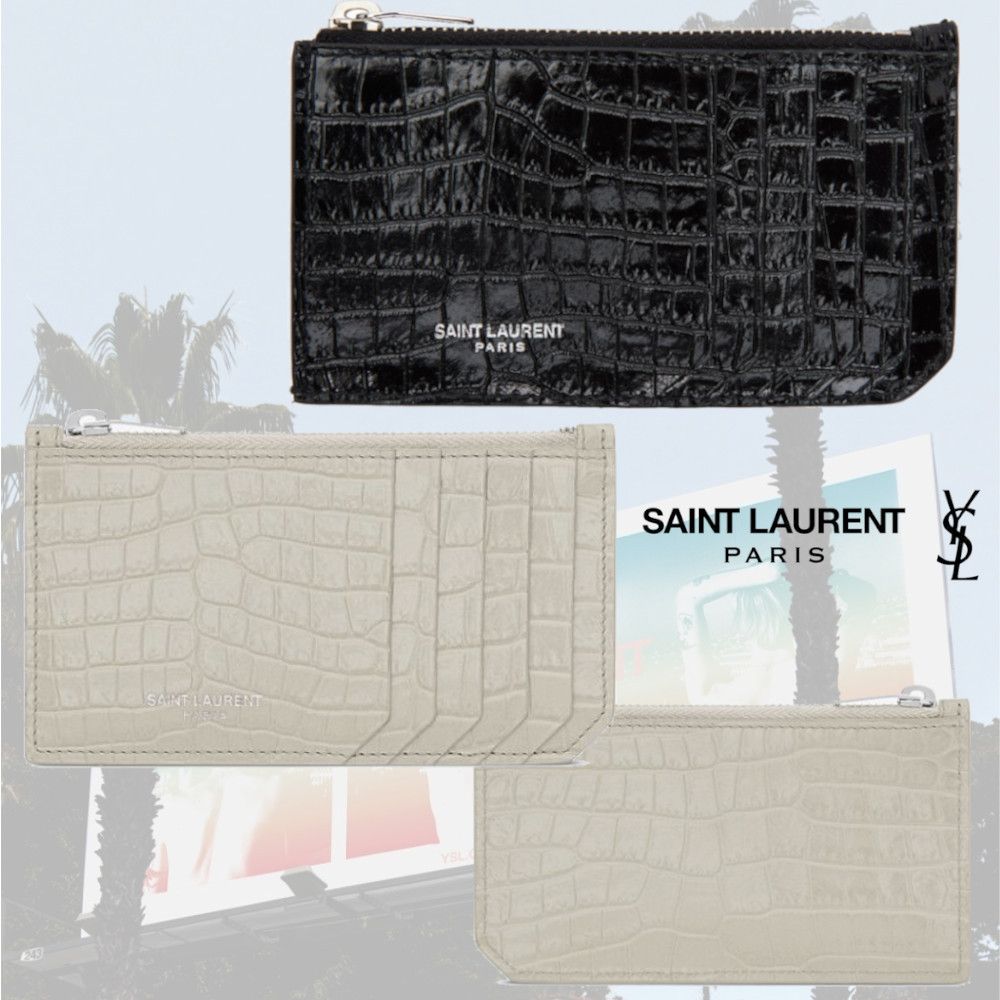 フラグメントジップカードケース クロコダイル型押し (Saint Laurent フラグメントジップカードケース クロコダイル型押し (Saint Laurent