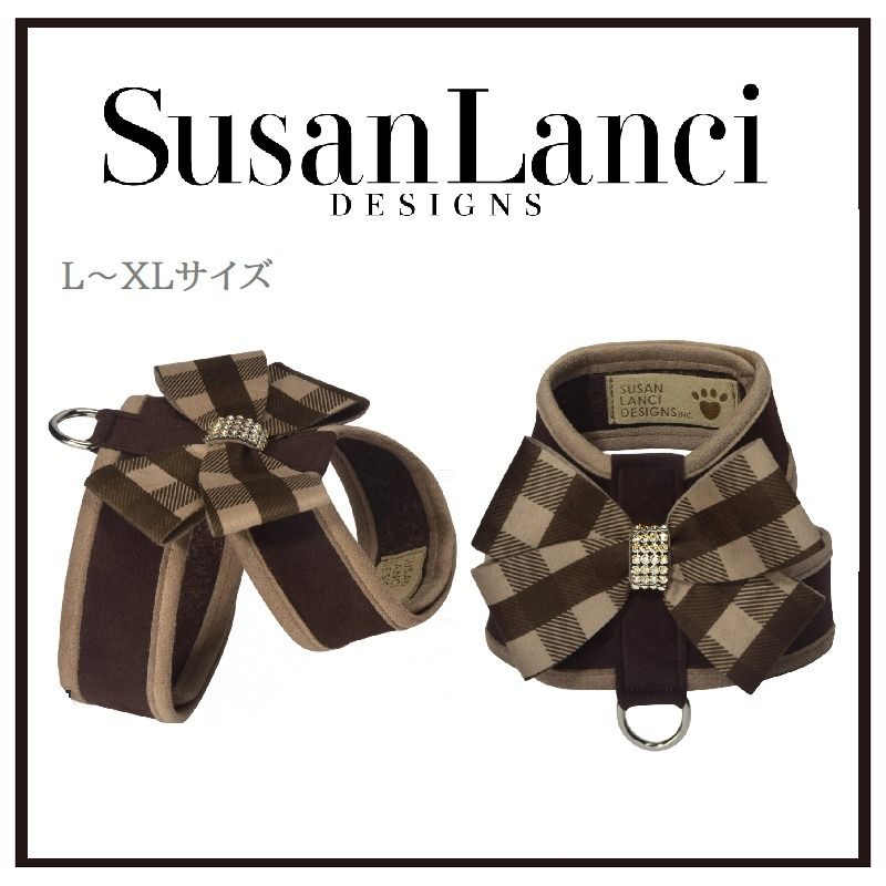 【Susan Lanci】ギンガム ビッグリボン FAWN ハーネス L-XL 【Susan Lanci】ギンガム ビッグリボン FAWN ハーネス L-XL