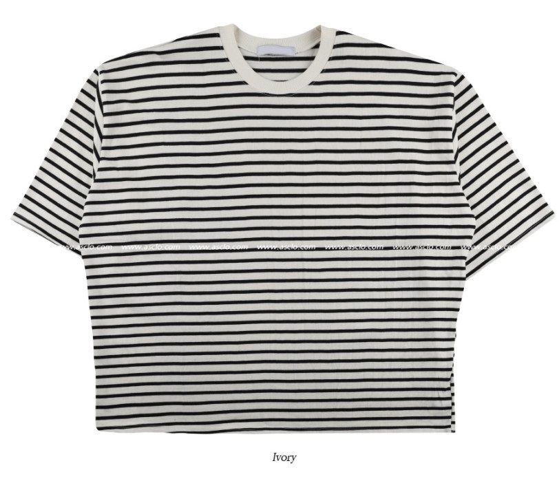 Tシャツ・カットソー ASCLO Marine Stripe Three Quarter sleeve T Shirt (3color) ASCLO Marine Stripe Three Quarter sleeve T Shirt (3color