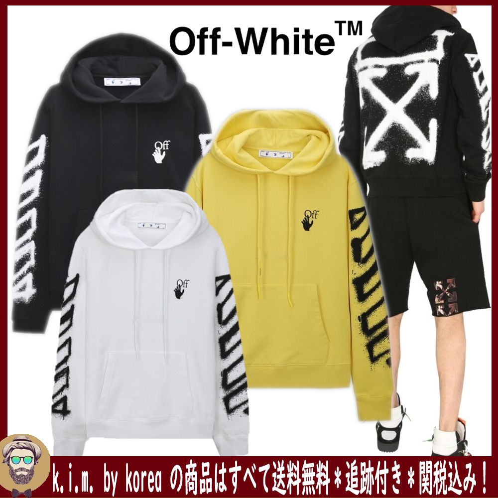 ∞Off-White∞関税/送料込/スプレーマーカー フーディ 裏起毛 (Off クリアランス最安 フーディ パーカー off-white パーカー
