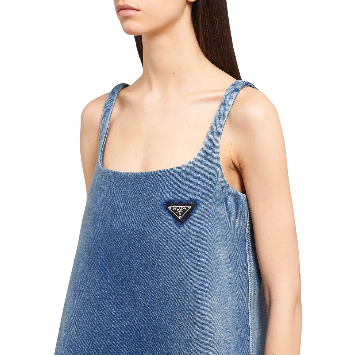 美品 プラダ PRADA フィット&フレア デニム ワンピース 半額SALE www