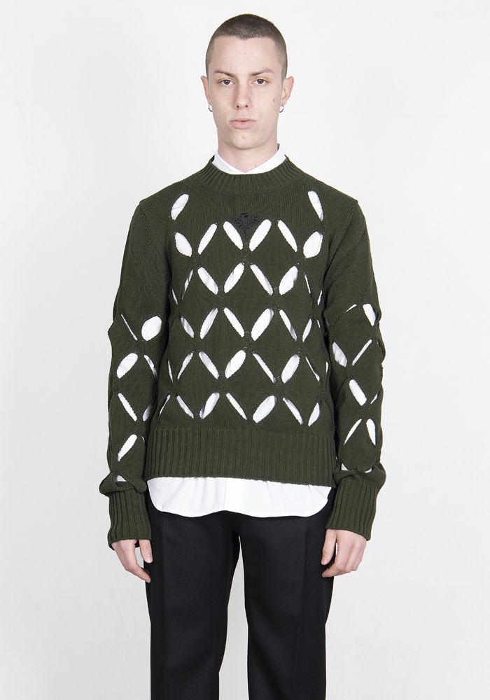 正規販売店】STEFAN COOKE DIAMOND SLASHED JUMPER KHAKI (Stefan ...