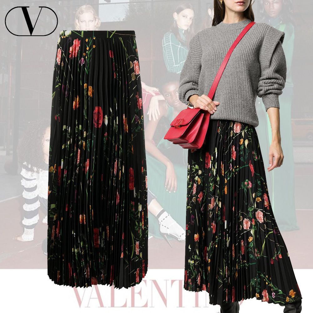 【ほぼ未使用】VALENTINO シルクプリーツスカート