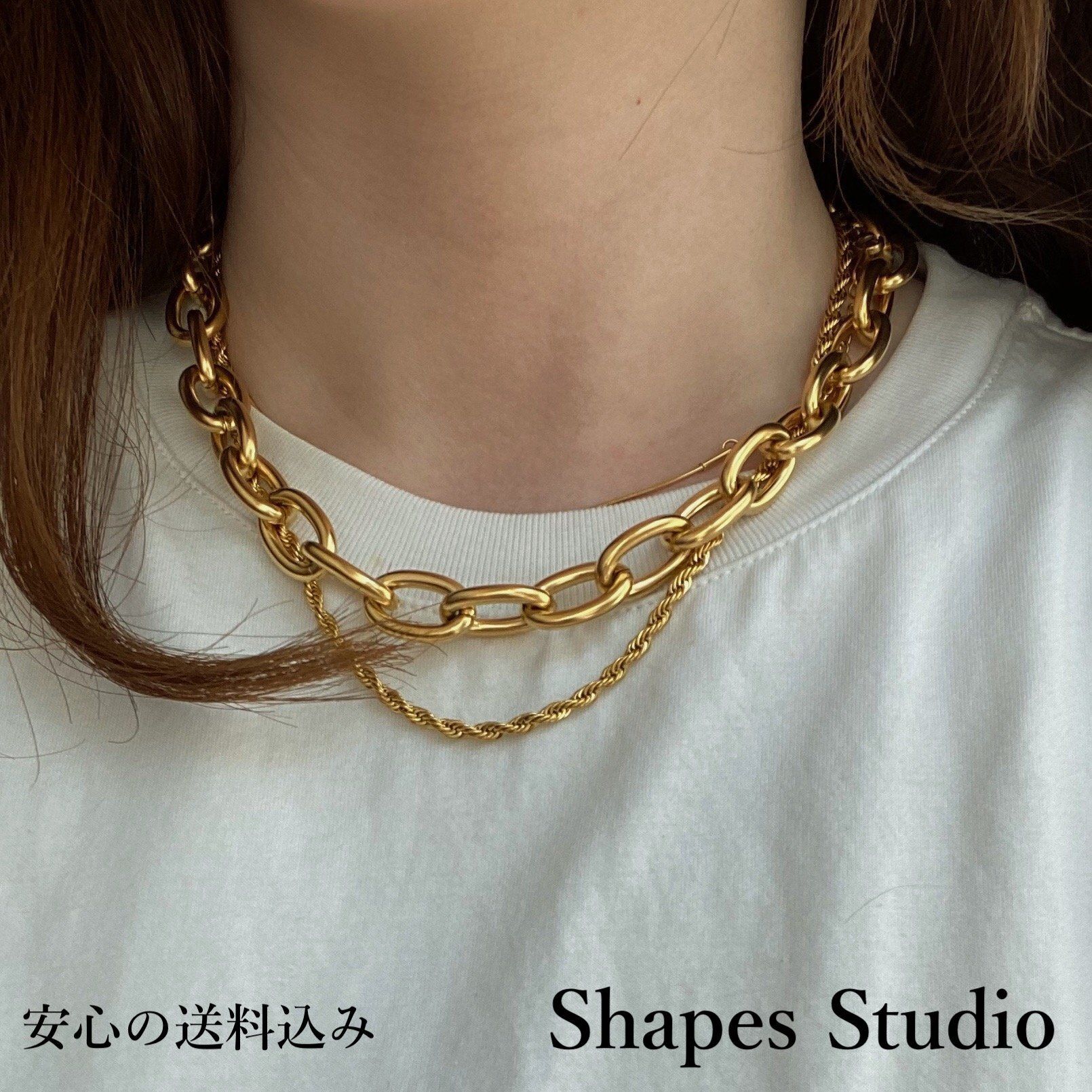 Shapes Studio】国内発送 関送込BOLD CHUNKYチェーンネックレス Shapes Studio】国内発送 関送込BOLD CHUNKYチェーンネックレス