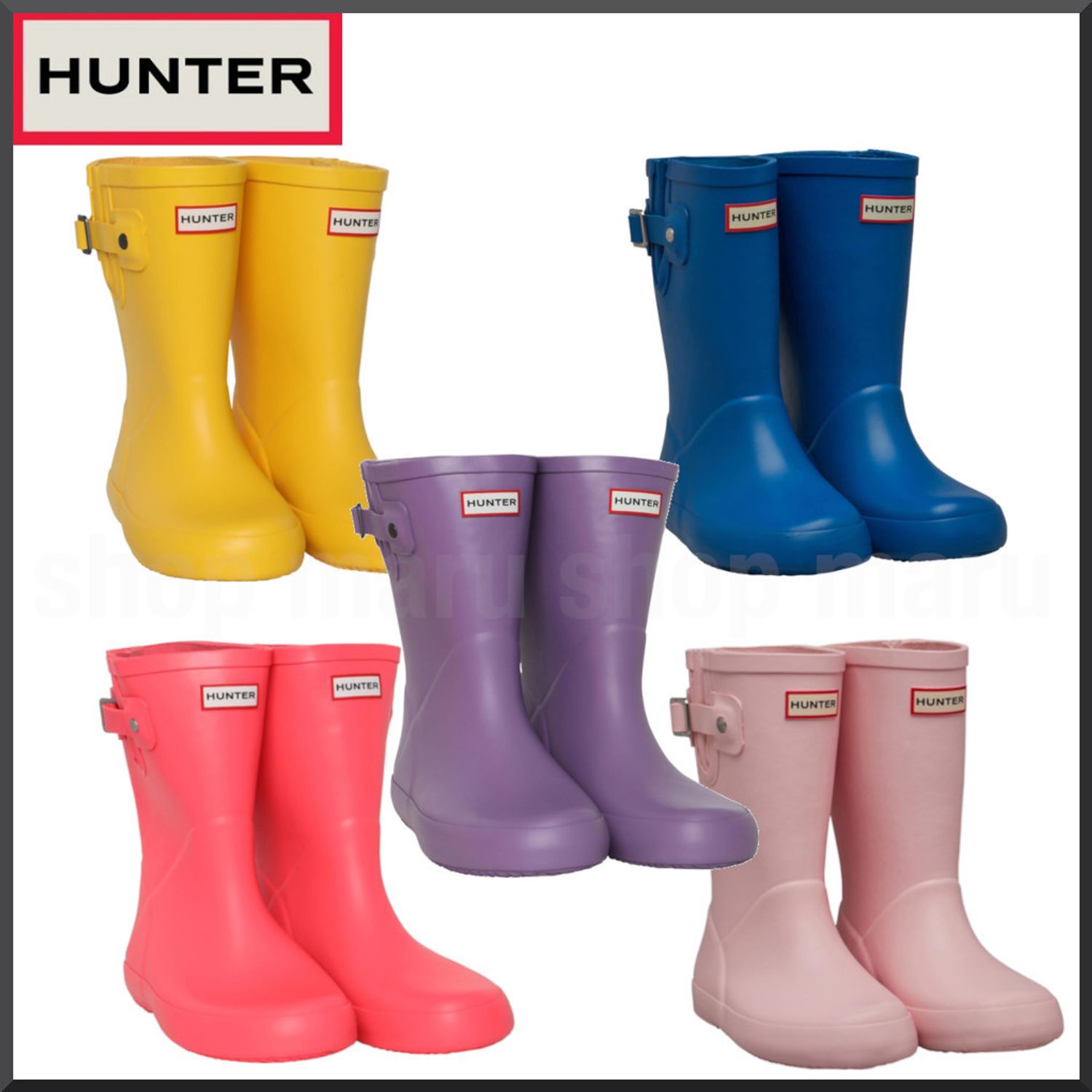 Hunter キッズ レインブーツ 人気可愛い カラバリ 園児 通学 Hunter キッズレインブーツ 長靴 Buyma