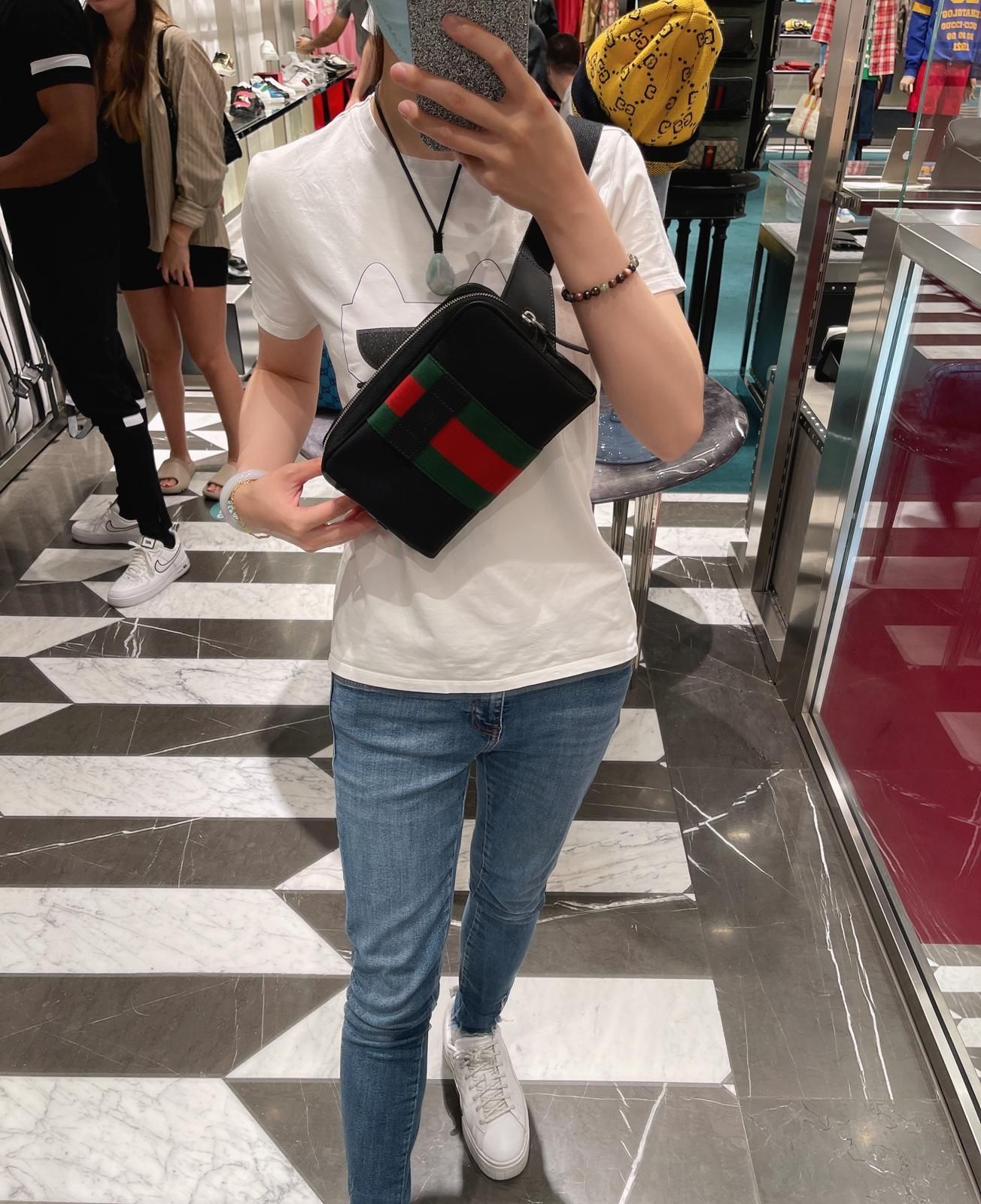 GUCCI】BELT BAG グッチ ウェブストライプ ウエストバッグ