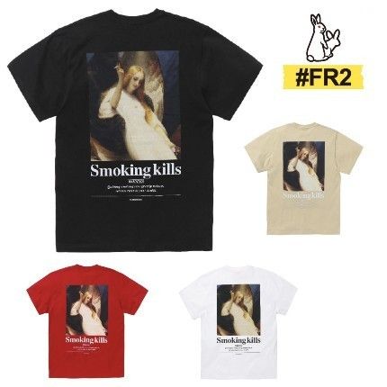 天使の喫煙 #FR2 FR2 Fxxking Rabbits Smoking kills シャツ (Tシャツ