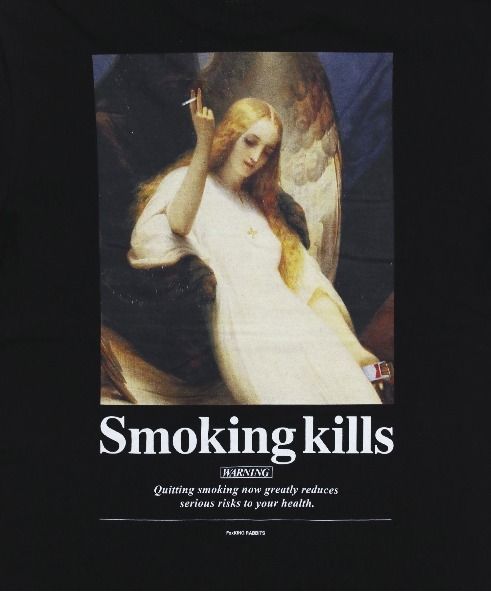 天使の喫煙 #FR2 FR2 Fxxking Rabbits Smoking kills シャツ (Tシャツ