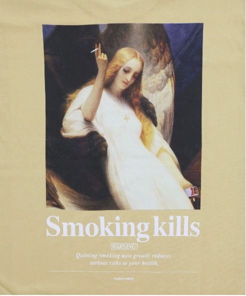 天使の喫煙 #FR2 FR2 Fxxking Rabbits Smoking kills シャツ (Tシャツ