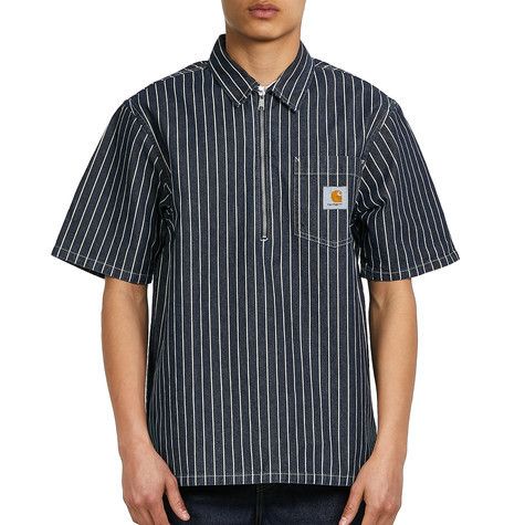 関税送料無料】 Carhartt 半袖 ストライプ シャツ ネイビー (Carhartt 関税送料無料】 Carhartt 半袖 ストライプ シャツ ネイビー (Carhartt