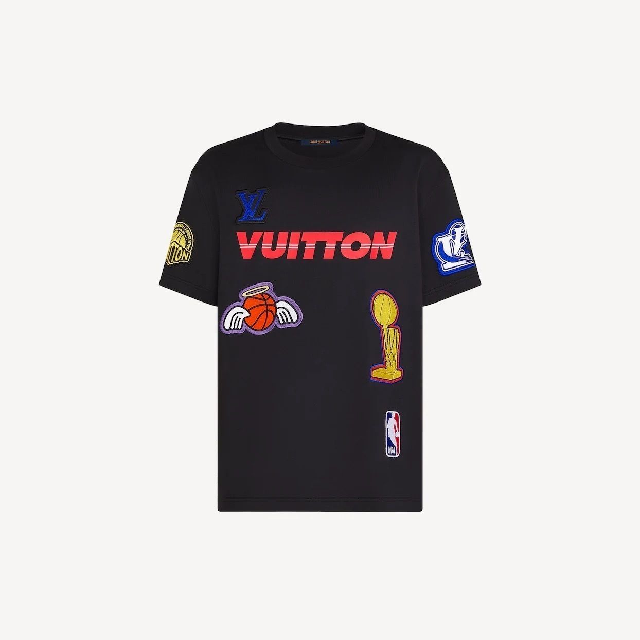 直営店ルイヴィトン☆NBAマルチロゴTシャツ (Louis Vuitton/Tシャツ ステルス値上げ ルイヴィトン NBA バックプリント L マルチワッペン Tシャツ Tシャツ/カットソー(半袖/袖なし)