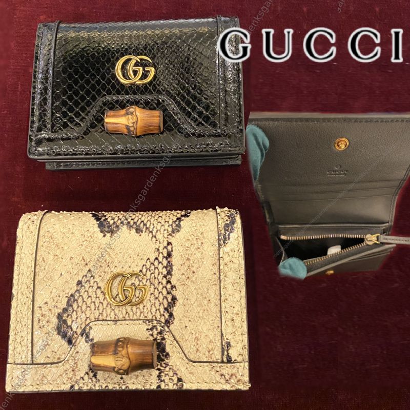 GUCCI☆限定!バンブー付き パイソン カードケースウォレット即納