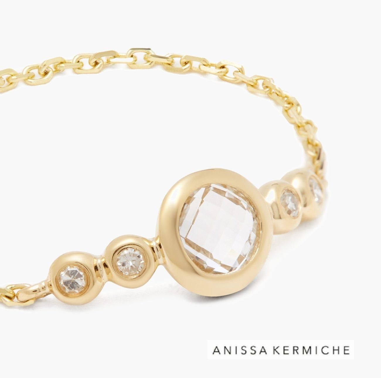ANISSA KERMICHE☆ダイヤ&クリアクォーツ 14KGブレス 4月誕生石 ANISSA KERMICHE☆ダイヤ&クリアクォーツ 14KGブレス 4月誕生石