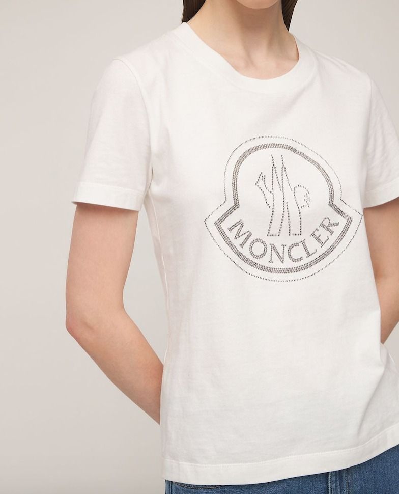 正規品☆モンクレール☆ラインストーンロゴ コットンTシャツ
