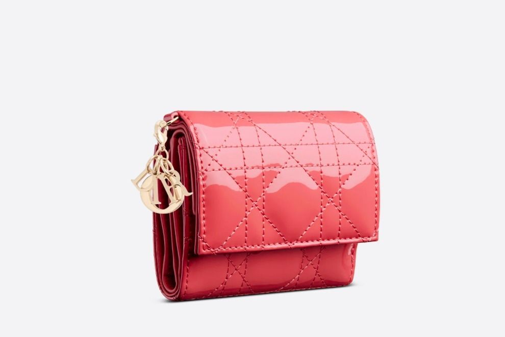 Dior ディオール LADY DIOR ロータスウォレット ミニ財布 三折り (Dior