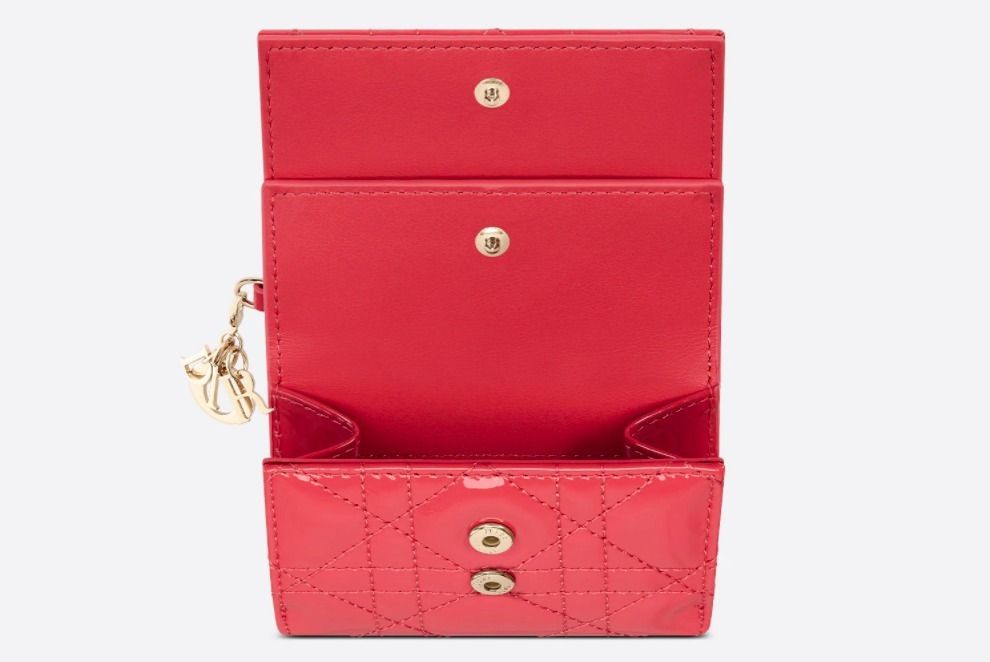 Dior ディオール LADY DIOR ロータスウォレット ミニ財布 三折り (Dior