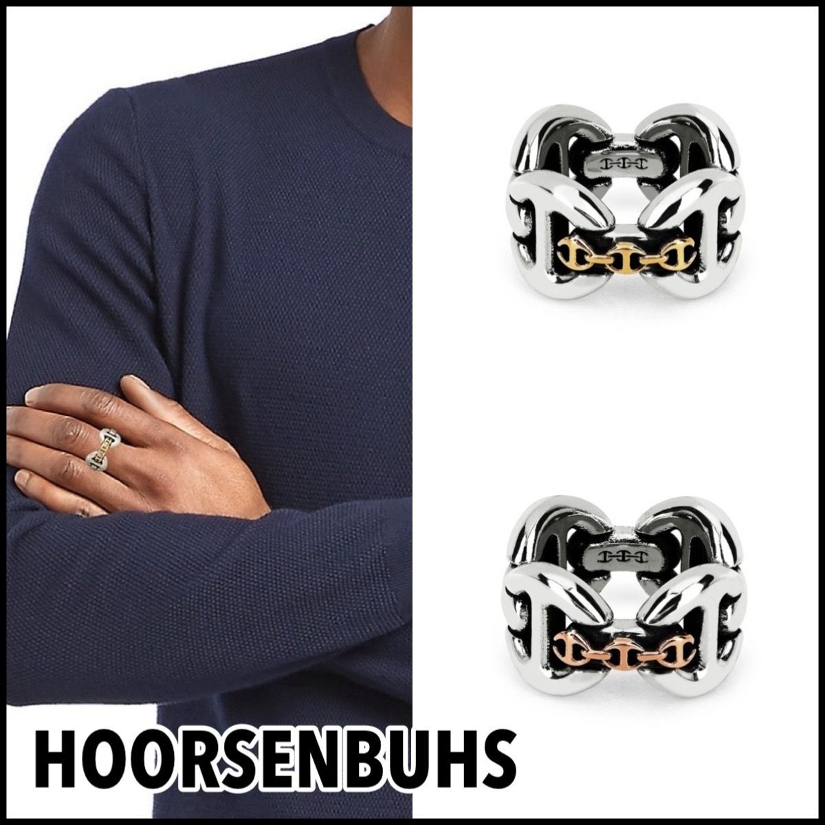 HOORSENBUHS】 指輪 AFFIX QUAD TWO-TONE リング (HOORSENBUHS