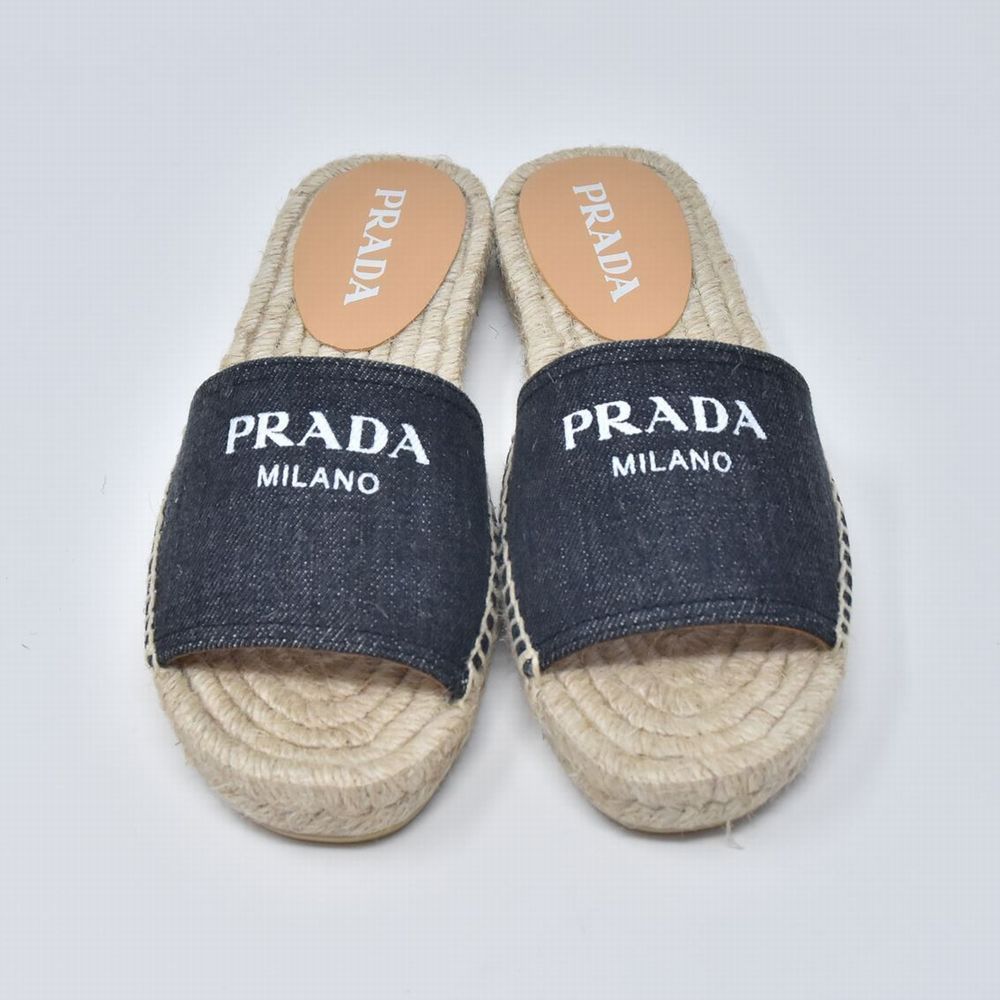 PRADA デニム サンダル エスパドリーユ 新品 全商品オープニング価格!