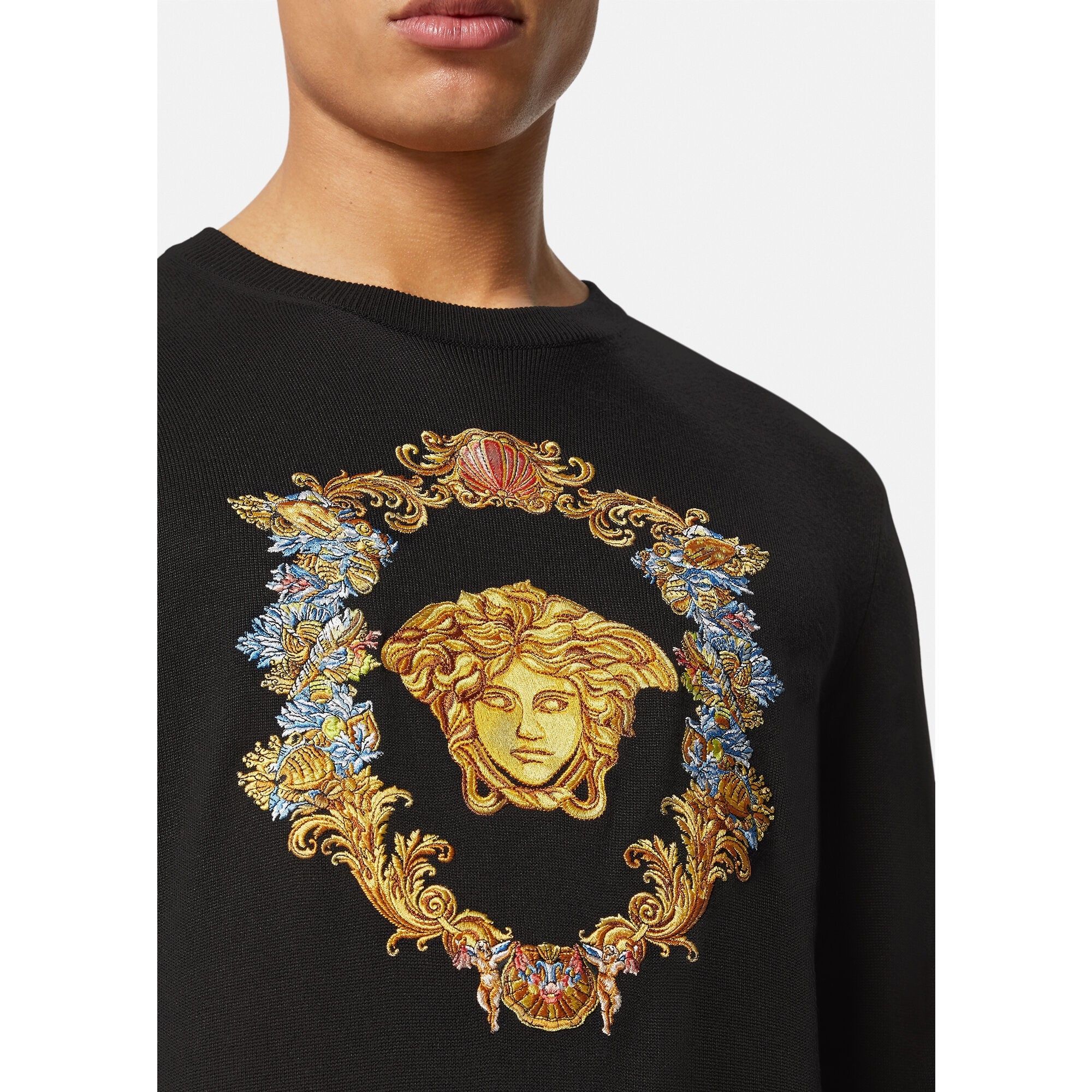 VERSACE ビスコース混紡メデューサ トレゾール刺繍 セーター (VERSACE VERSACE ビスコース混紡メデューサ トレゾール刺繍 セーター (VERSACE