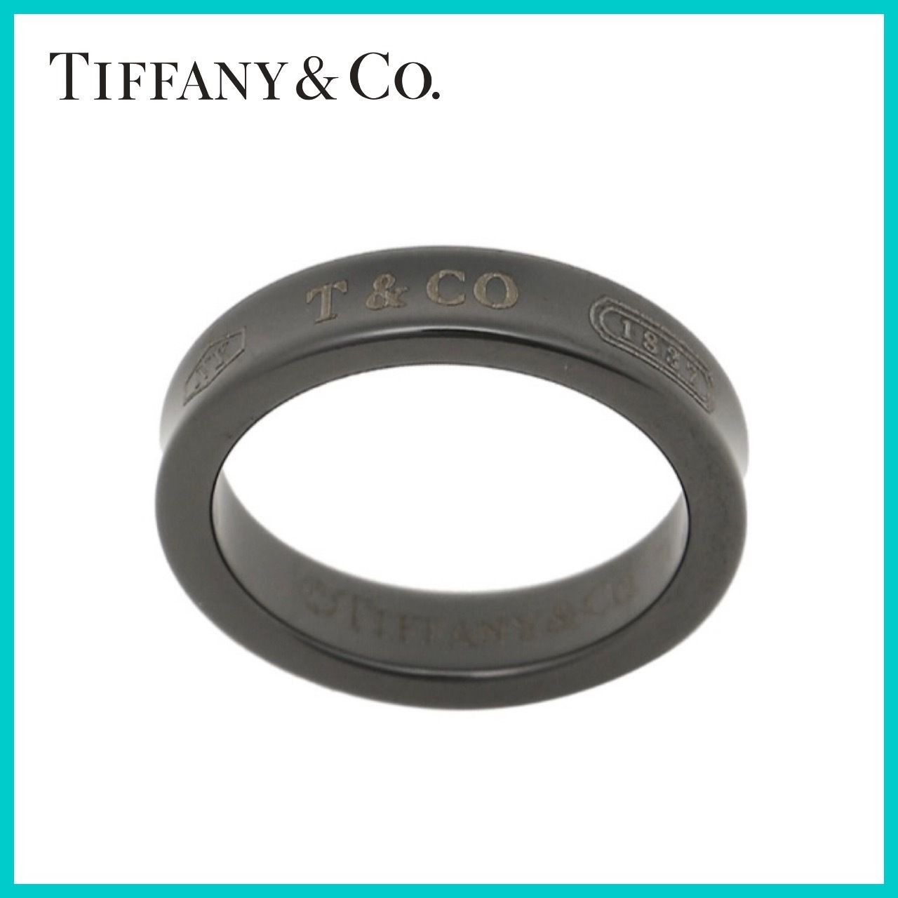 カラーバリ ティファニー TIFFANY リング 18号 1837ナローリングBK