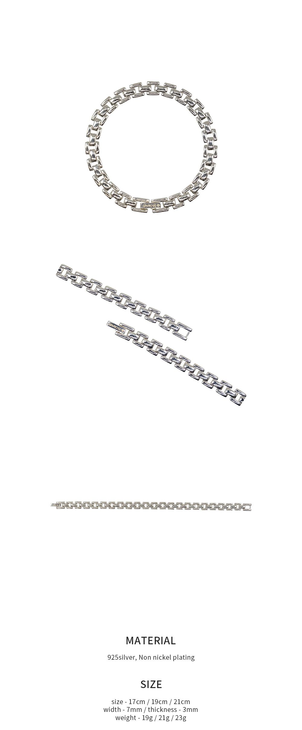 ★Aphrose★BTS RM Square chain bracelet 17cm ブレスレット ★Aphrose★BTS RM Square chain bracelet 17cm ブレスレット