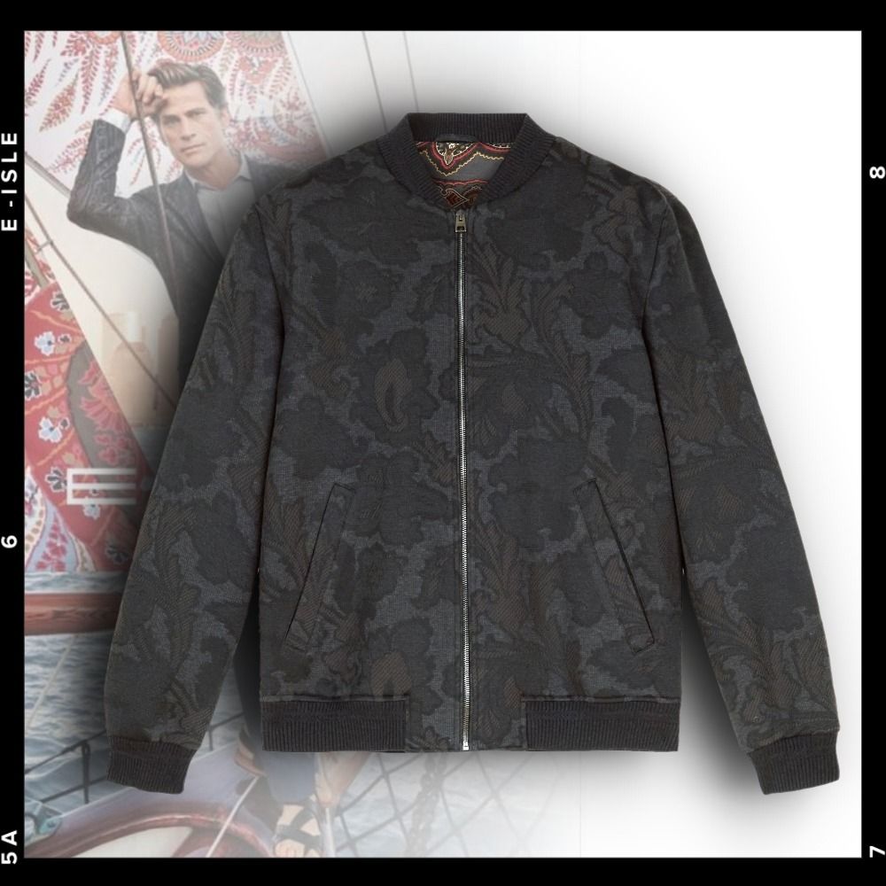 ETRO(エトロ) フローラルペイズリー柄 ボンバージャケット Grey - www ETRO(エトロ) フローラルペイズリー柄 ボンバージャケット Grey - www