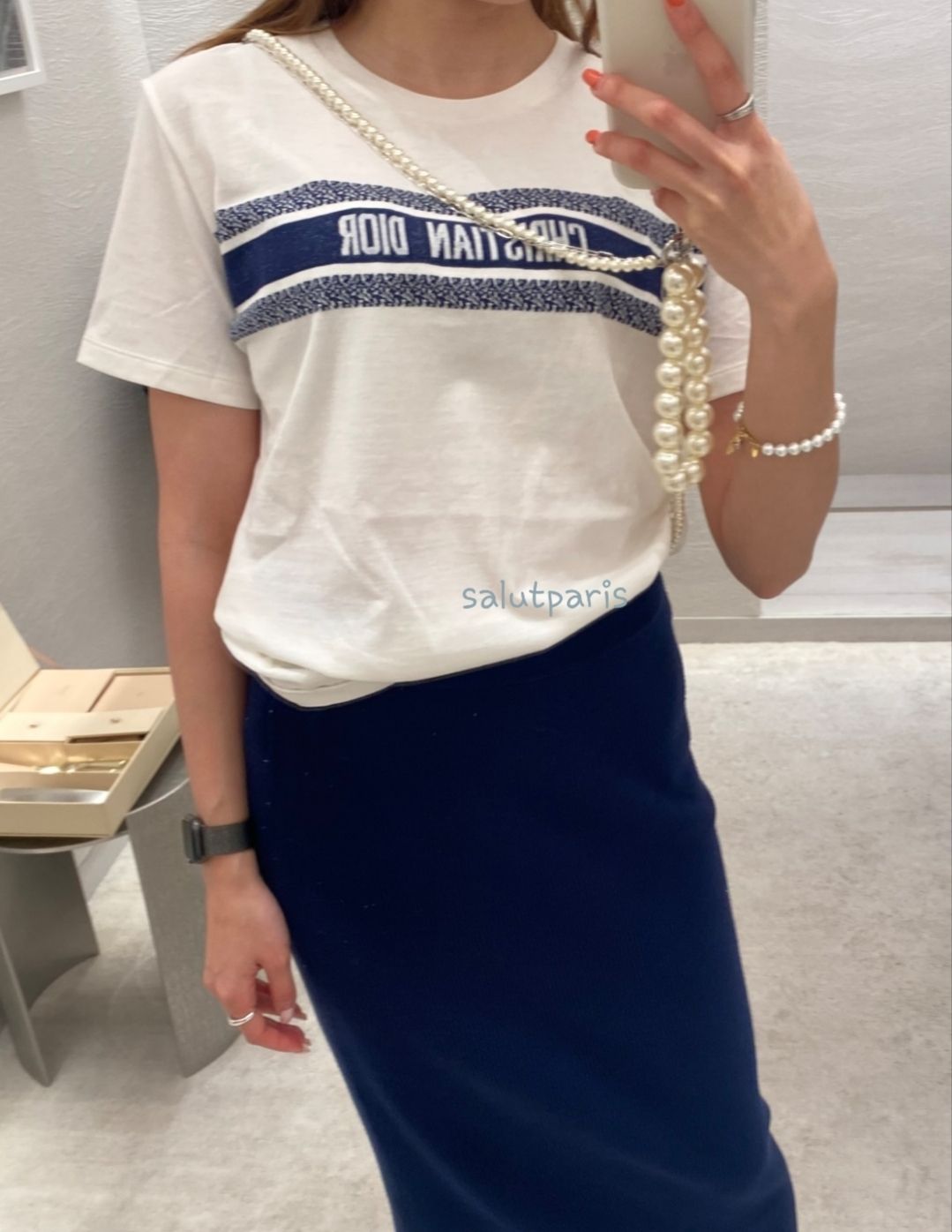 ディオール*DIORIVIERAロゴシグネチャーバンドコットンTシャツ ディオール*DIORIVIERAロゴシグネチャーバンドコットンTシャツ