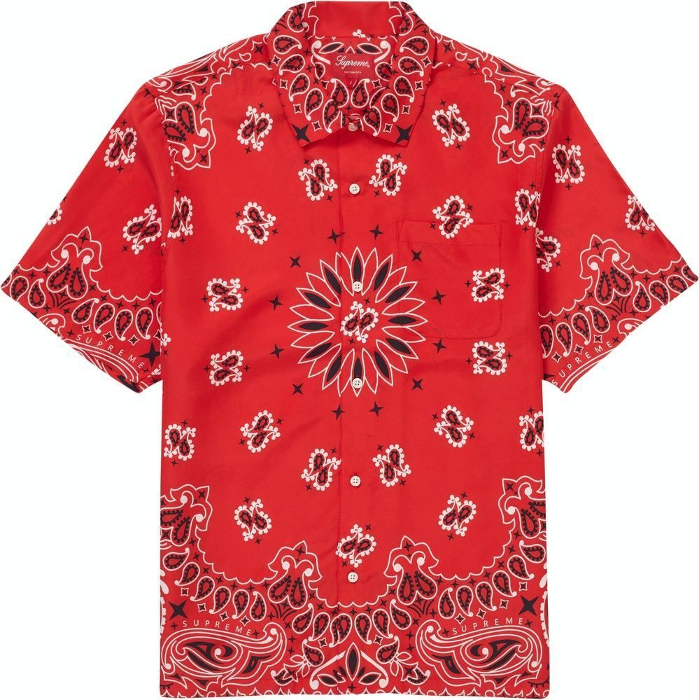 「新商品」に関するプレスリリース シュプリーム☆バンダナ柄シルク半袖シャツ☆S/S (Supreme Shirt トップス