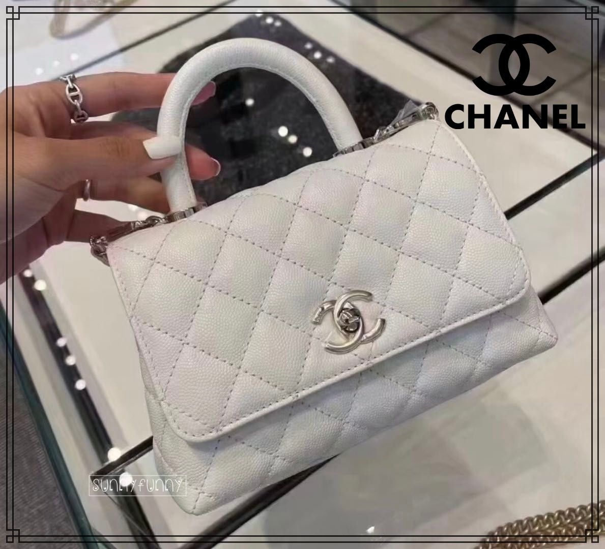 21AW《可愛いホワイト☆》CHANEL ココハンドル ミニ 白 (CHANEL ...