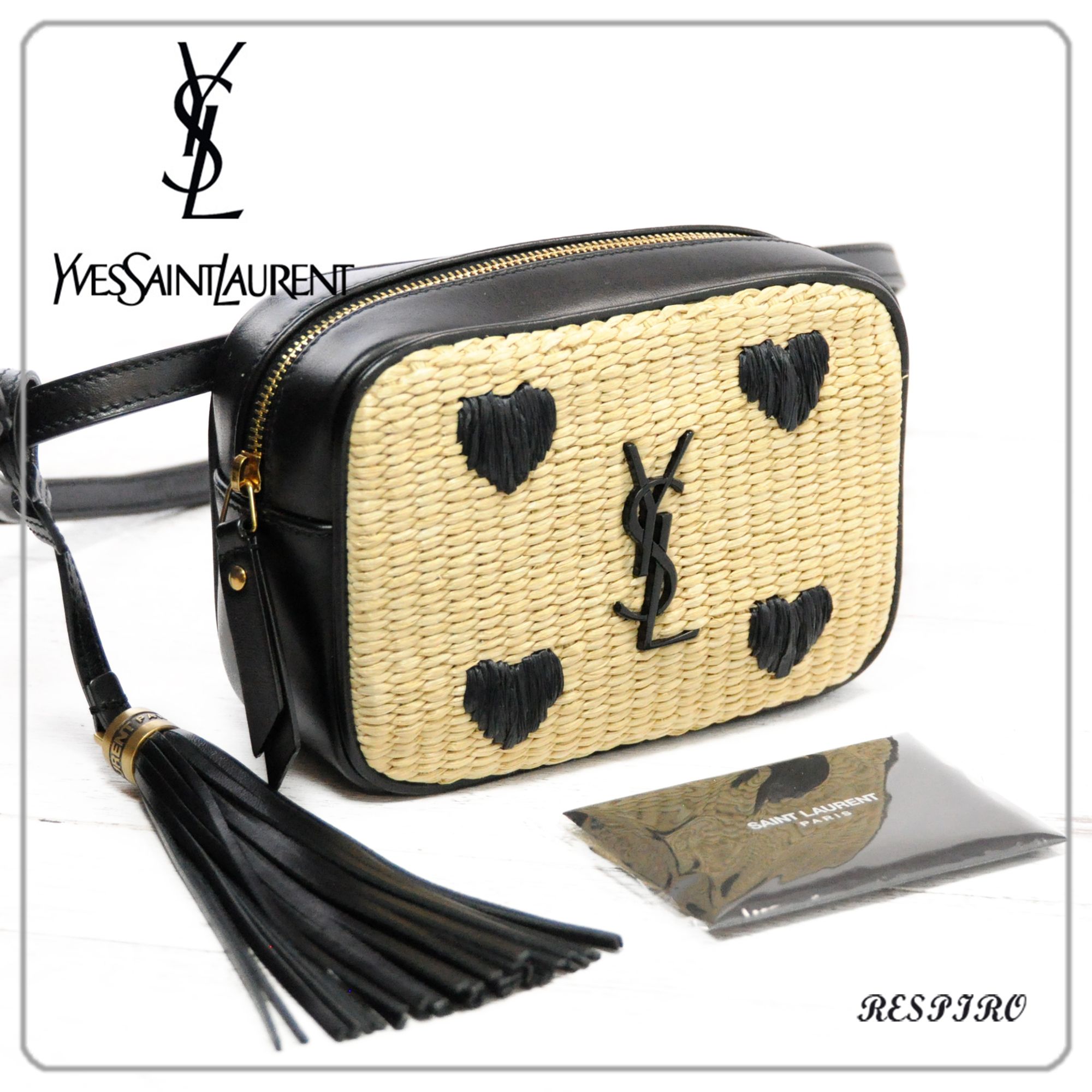 Saint Laurent 関税込 ルー ラフィア ハート ベルトバッグ (Saint Saint Laurent 関税込 ルー ラフィア ハート ベルトバッグ (Saint