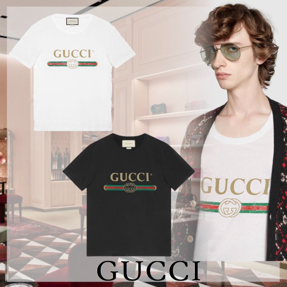 GUCCI】GUCCI ロゴ ウォッシュドオーバーサイズ Tシャツ (GUCCI/T