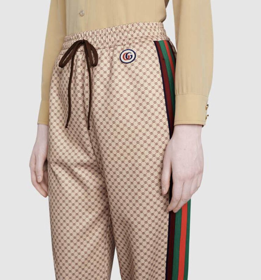 ◇GUCCI◇ GG ロゴプリント ベージュ ジャージー パンツ (GUCCI ◇GUCCI◇ GG ロゴプリント ベージュ ジャージー パンツ (GUCCI