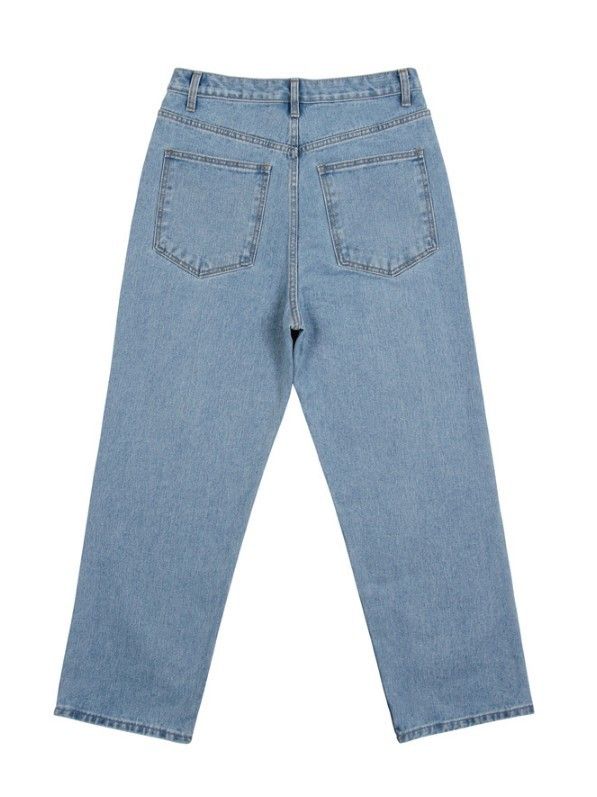 【GRAVER】Flower Smile Embroidery Wide Denim Pants GRAVER】Flower Smile Embroidery Wide Denim Pants (GRAVER