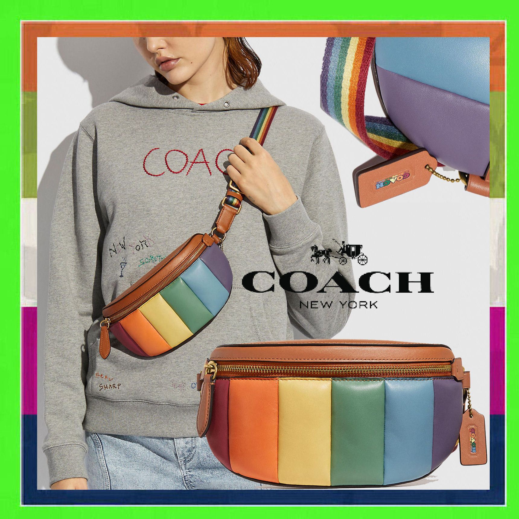 コーチ》C4714 ベサニー ベルトバッグ レインボーキルティング (Coach
