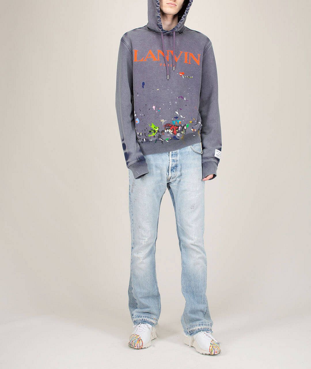 GALLERY DEPT. x LANVIN | フーディ ロゴ&ペイント NAVY BLUE ...