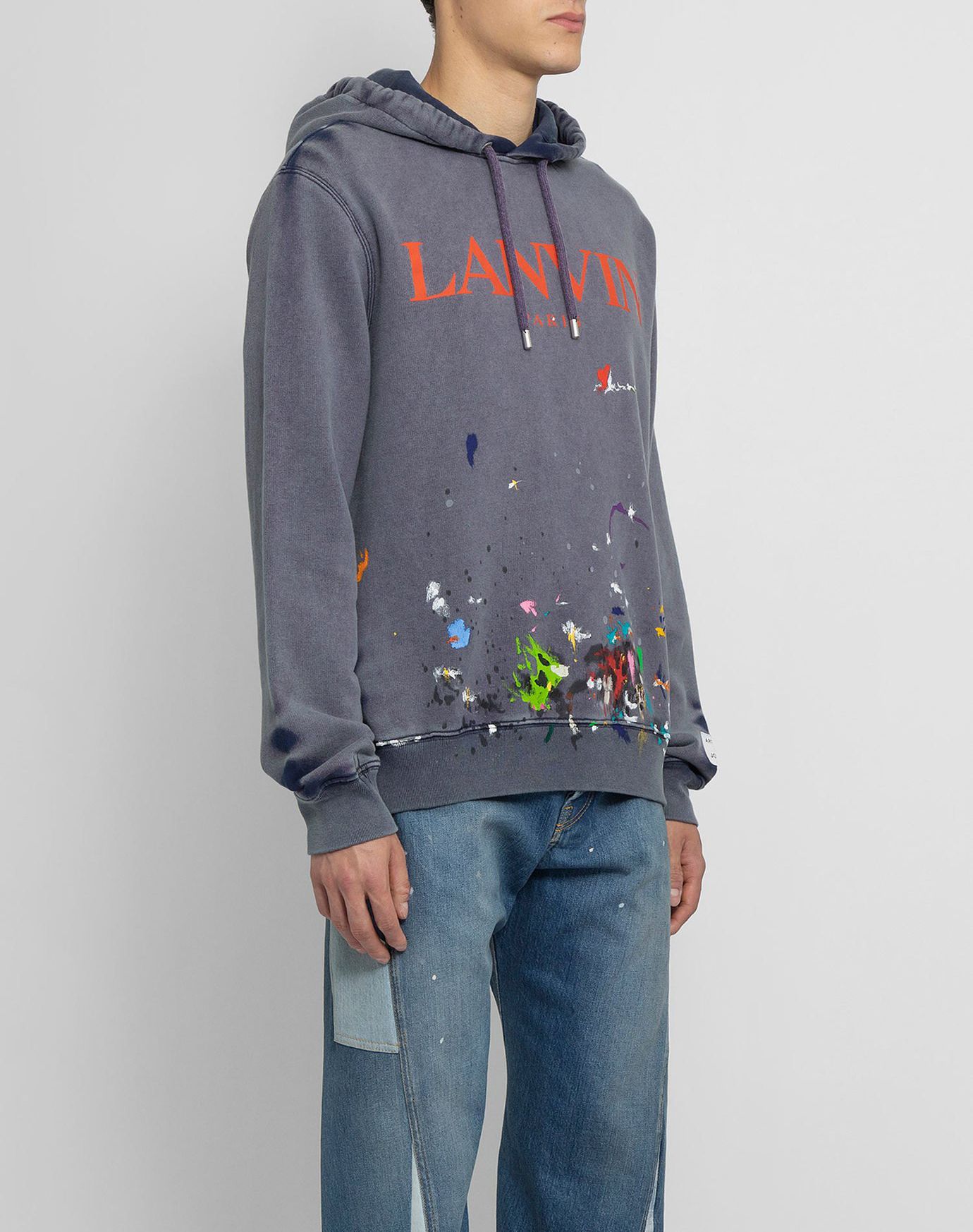 GALLERY DEPT. x LANVIN | フーディ ロゴ&ペイント NAVY BLUE ...
