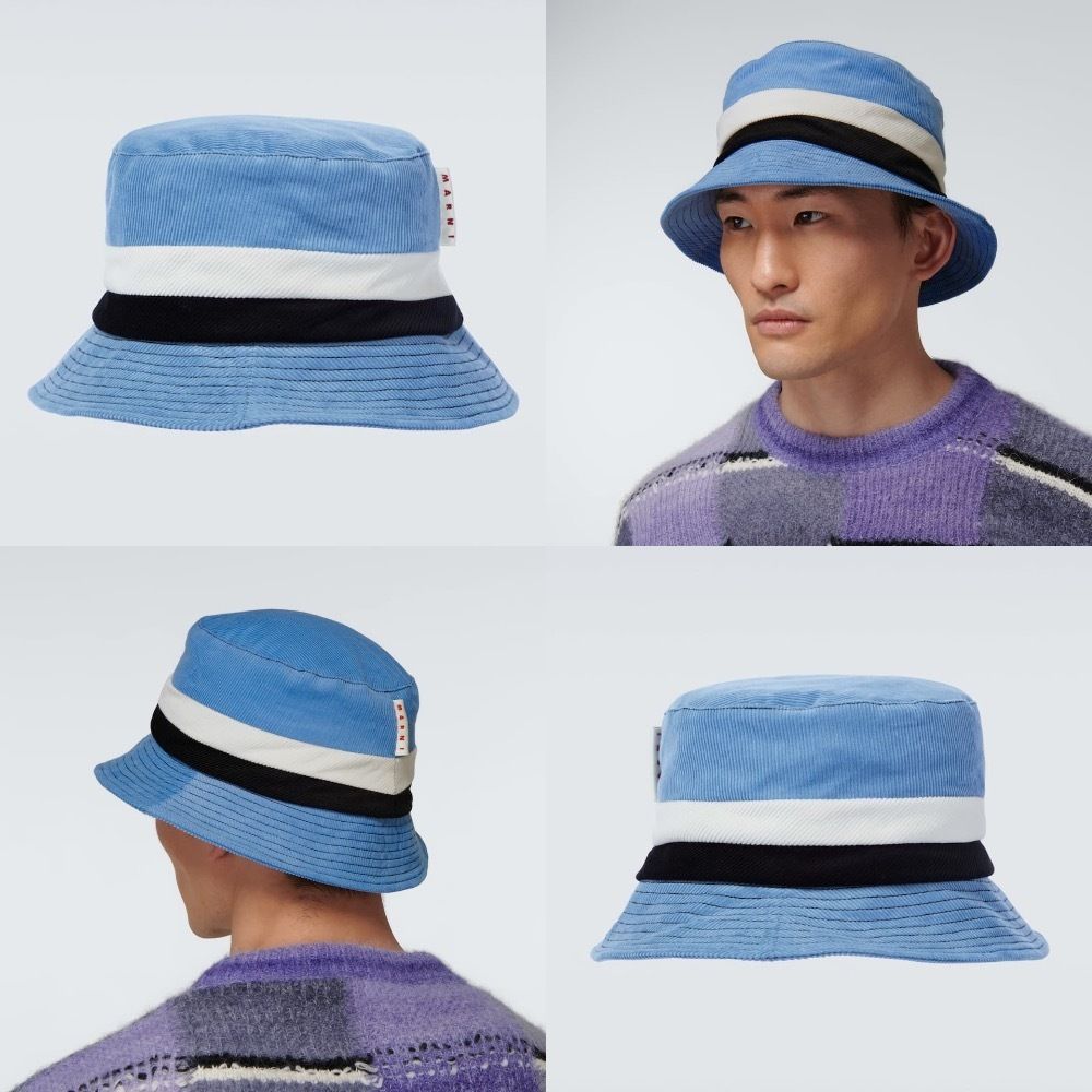 MARNI 鮮やかなブルーが夏の海を思わせる配色バケットハット (MARNI MARNI 鮮やかなブルーが夏の海を思わせる配色バケットハット (MARNI