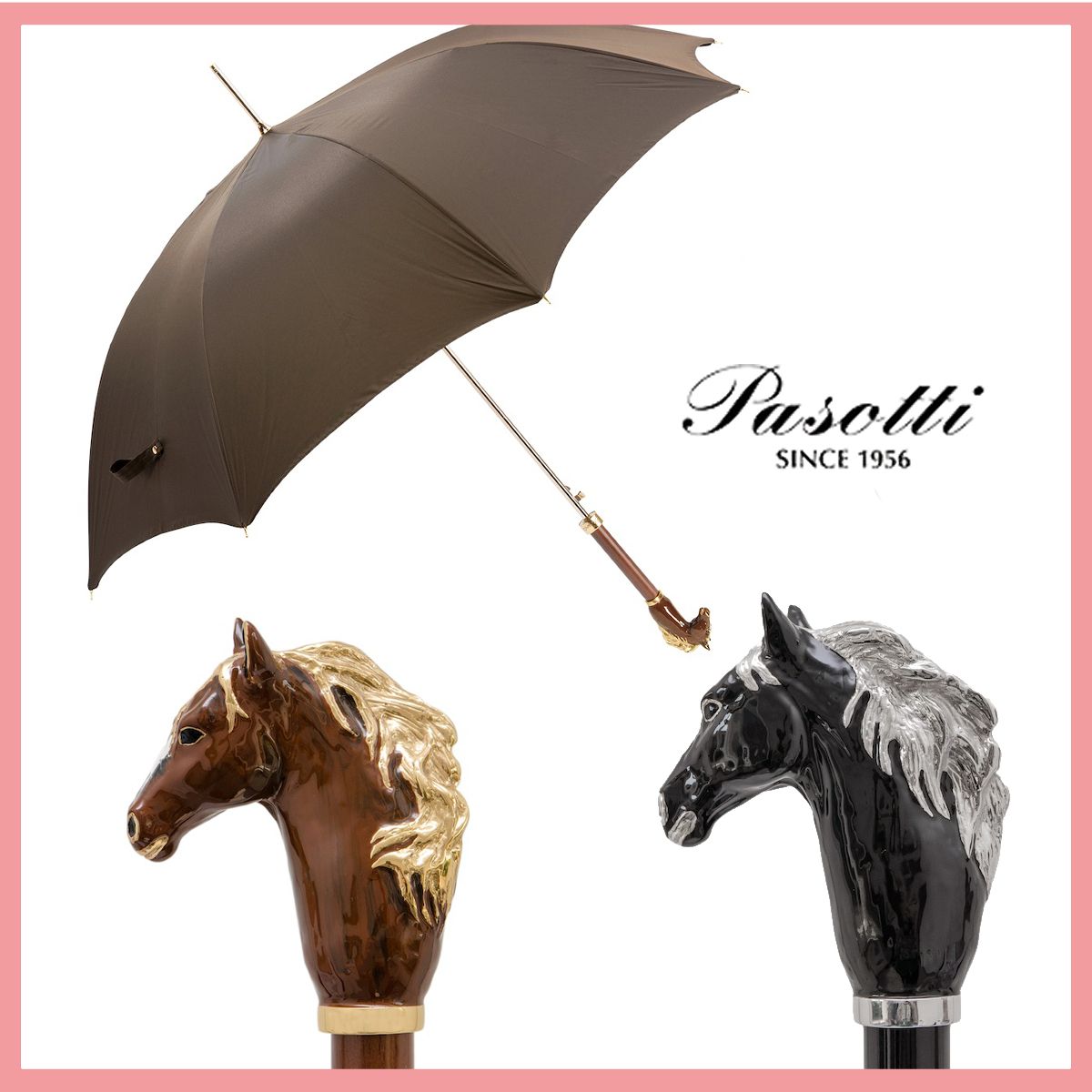 ☆送料関税込☆Pasotti ホース豪華 アンブレラ/雨傘 2色 (Pasotti/傘 ...