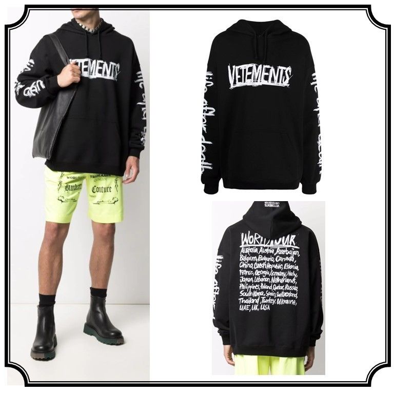 国内発送 VETEMENTS ヴェトモン World Tour ロゴ パーカー 新作 衝撃特価 ワールドツアー パーカー VETEMENTS パーカー