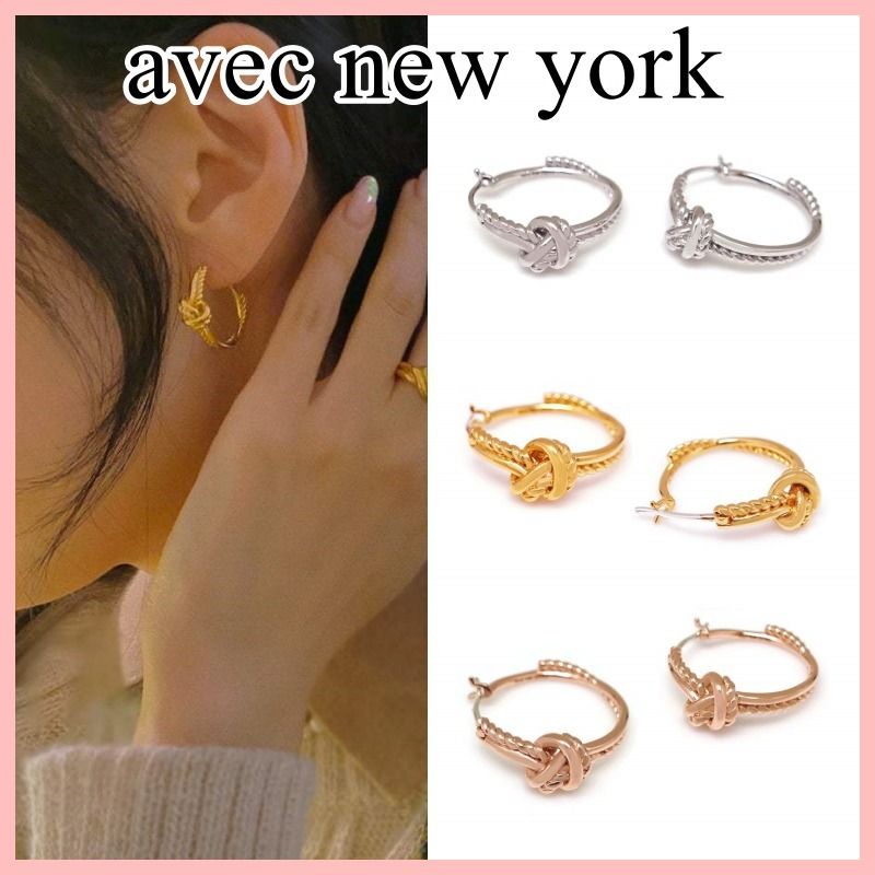 avec new york BTS テテJIN着用 AVERY KNOT HOOPピアス 3色 送込 (avec