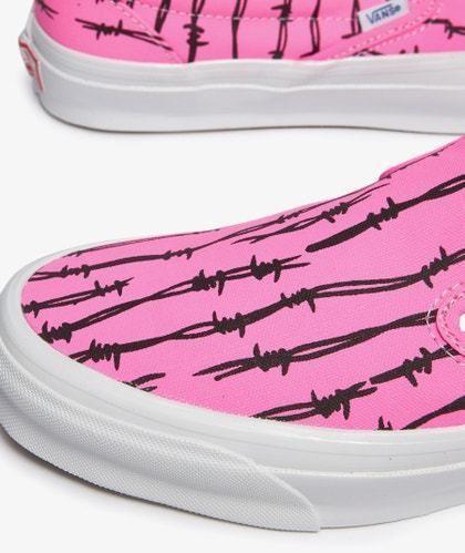 有刺鉄線☆VANS OG CLASSIC SLIP-ON LX☆ピンク白 兼用 国内発送 (VANS 有刺鉄線☆VANS OG CLASSIC SLIP-ON LX☆ピンク白 兼用 国内発送 (VANS