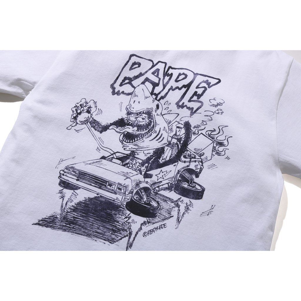 BAPE x READYMADE Shark Wide Tシャツ ブラック ホワイト (A