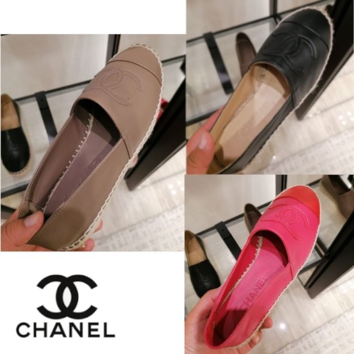 CHANEL エスパドリーユ ラムスキン CCロゴ 3色 DHL発送 直営店 (CHANEL