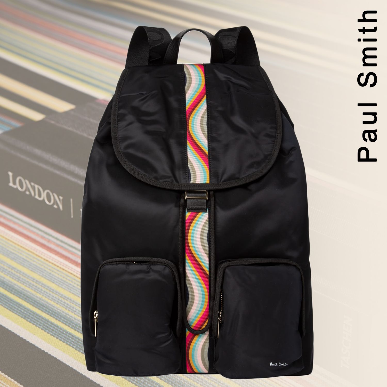 新作 Paul Smith スワール ブラック バックパック ポールスミス Paul Smith バックパック リュック Buyma
