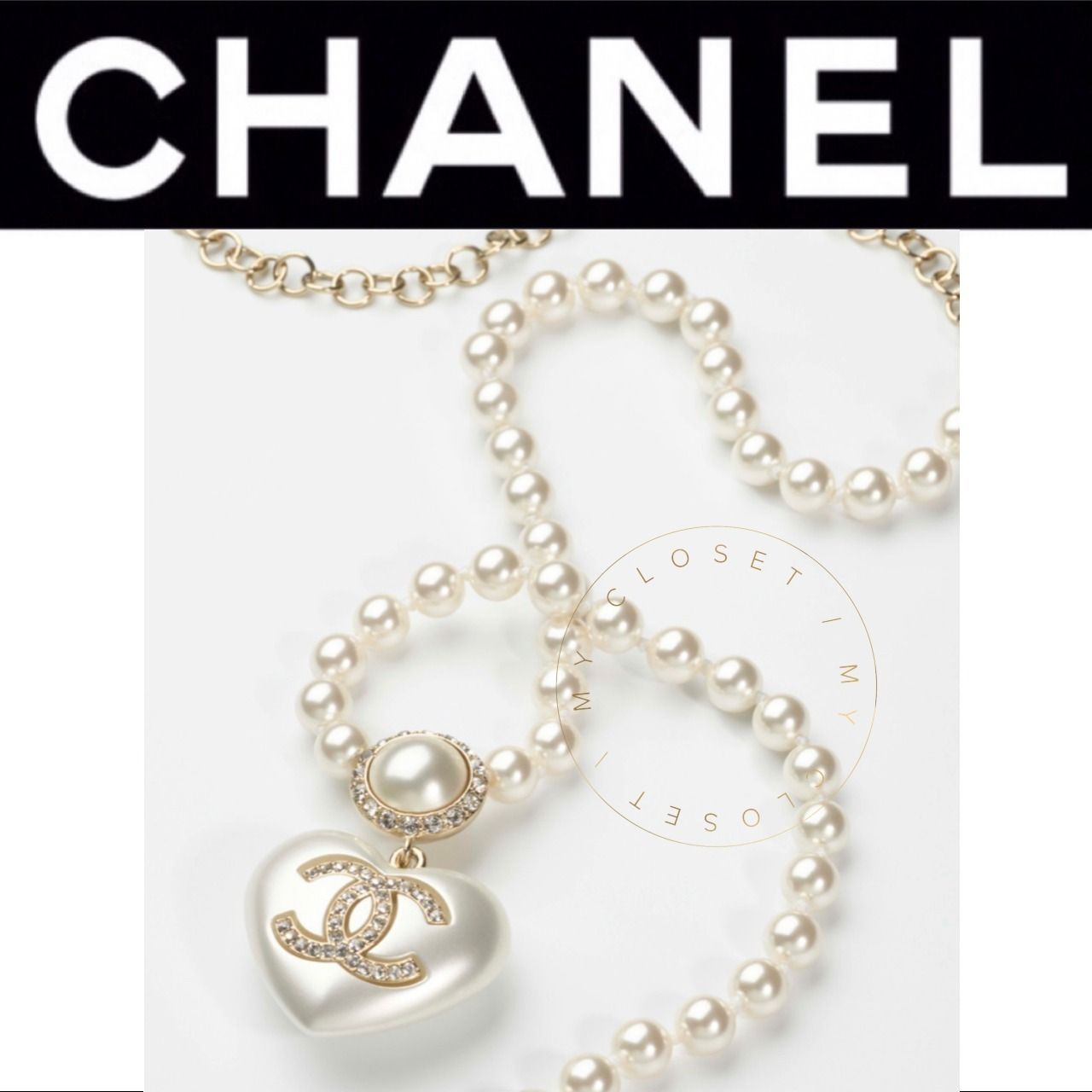 CHANEL アクセサリー ネックレス パール ハート 直営店 CC 限定 CHANEL アクセサリー ネックレス パール ハート 直営店 CC 限定