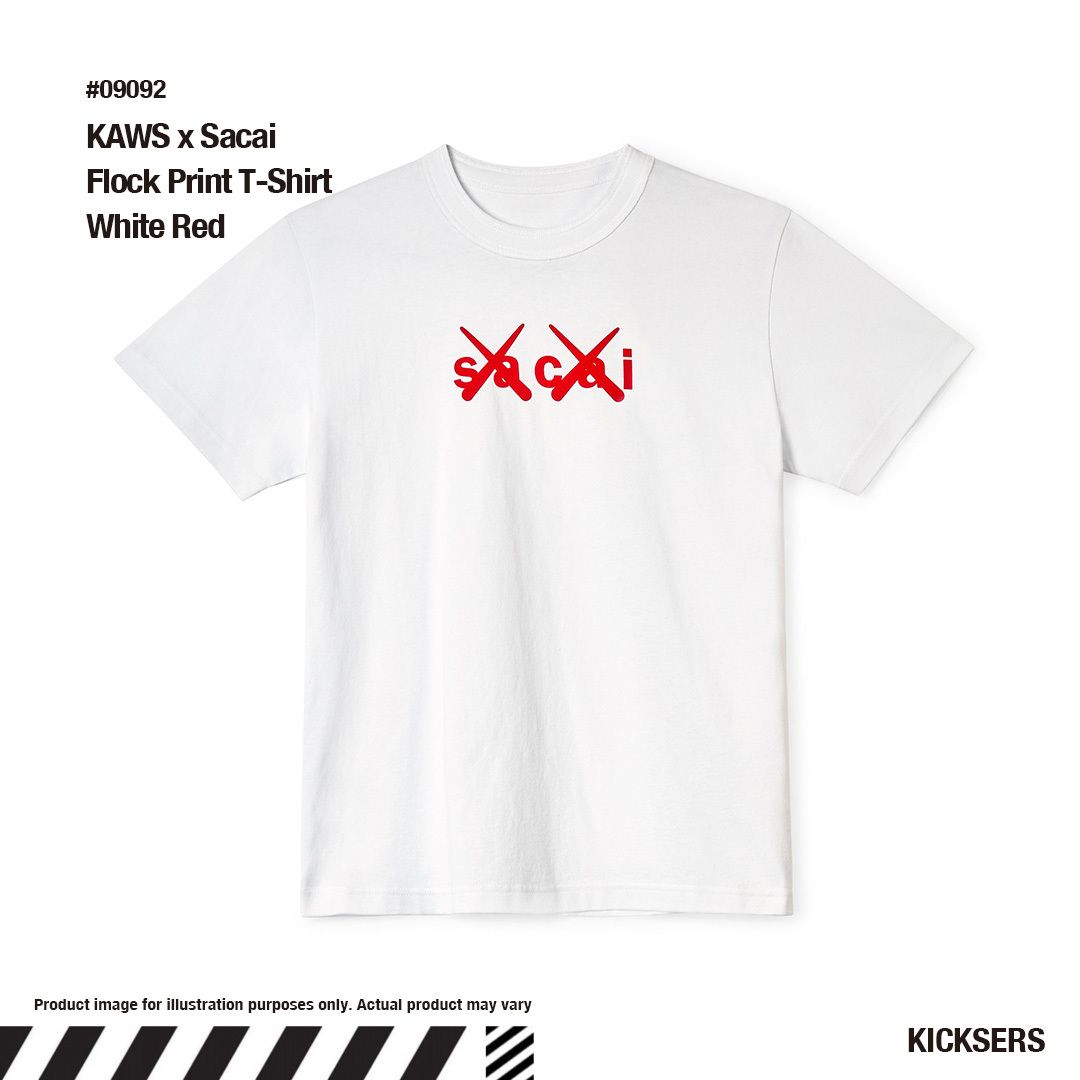sacai KAWS Flock Print T-shrit