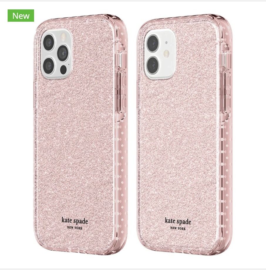kate spade△ピンク グリッター キラキラ iPhone 13ケース